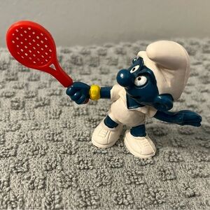 Vintage Peyo Schleich 1978 Smurf Tennis Player Figure